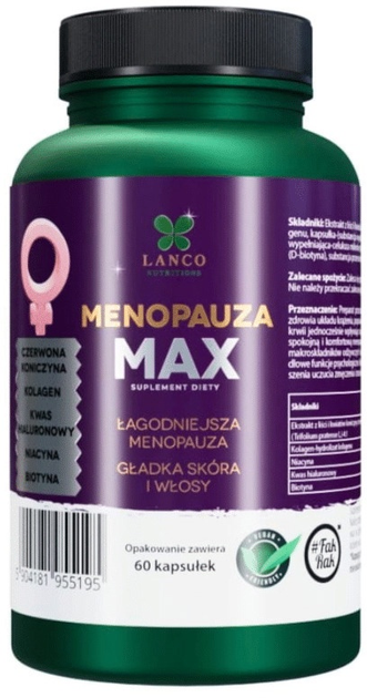 Харчова добавка Lanco Nutritions Менопауза Макс 60 капсул (5904181955195) - зображення 1