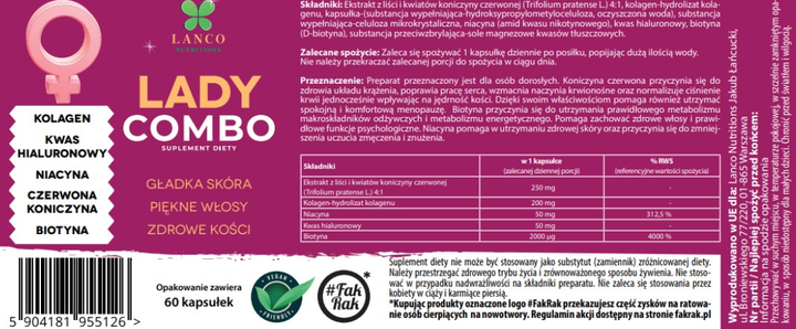 Харчова добавка Lanco Nutritions Леді Комбо 60 капсул (5904181955126) - зображення 2