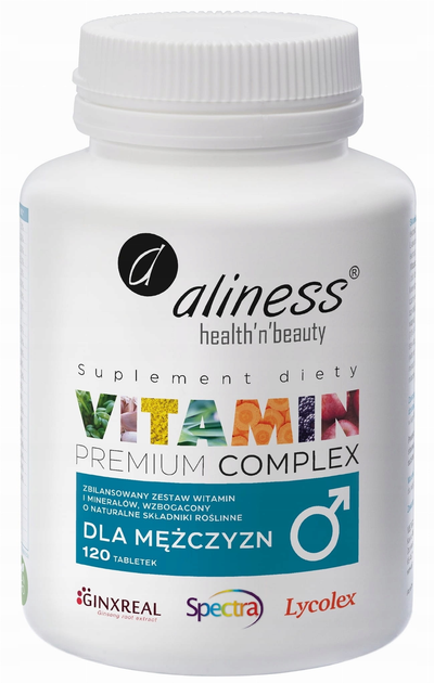 Харчова добавка Aliness Vitamin Premium Complex для чоловіків 120 пігулок (5903242581953) - зображення 1