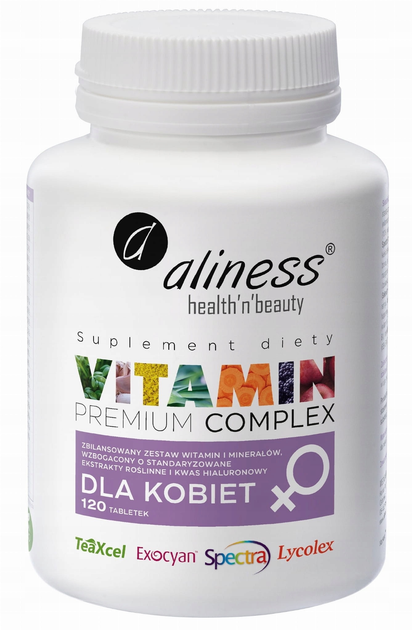 Харчова добавка Aliness Vitamin Premium Complex для жінок 120 пігулок (5903242581960) - зображення 1