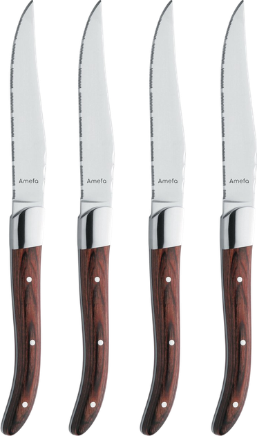 Набір ножів Amefa Royal Steak коричневий 4 шт (ZES8711155479611) - зображення 1