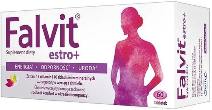 Харчова добавка Jelfa Falvit Estro+ 60 пігулок (5904398335018) - зображення 1