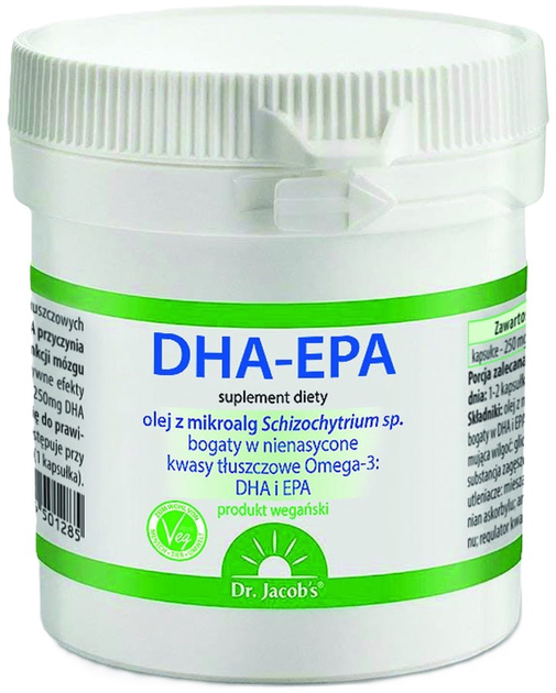 Харчова добавка Dr. Jacob's DHA-EPA OMEGA 3 з водоростей 60 капсул (4041246501285) - зображення 1