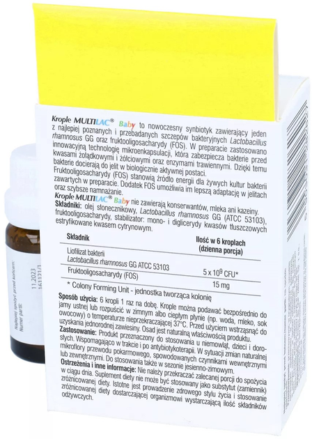 Synbiotyk Multilac Baby w kroplach 2 x 5 ml (5903031282627) - obraz 3
