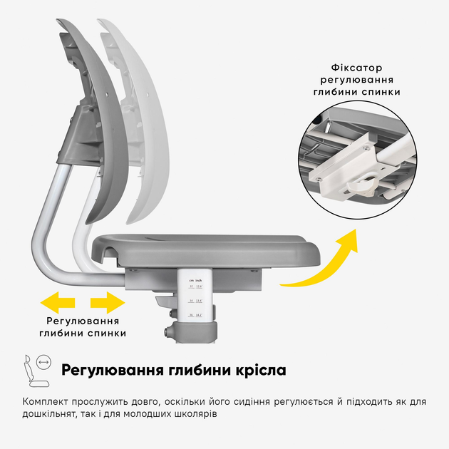 Комплект Evo-kids (стіл+стілець) Evo-03 Ergo Grey (арт. Evo-03 Ergo G) - изображение 4