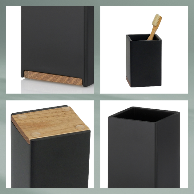 Kubek toaletowy Kela Cube czarny (23687) (4025457236877) - obraz 3