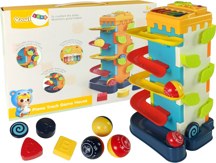Sorter z pianinkiem LEAN Toys Zjeżdżalnia piłeczek 9428 (5904204754491) - obraz 2