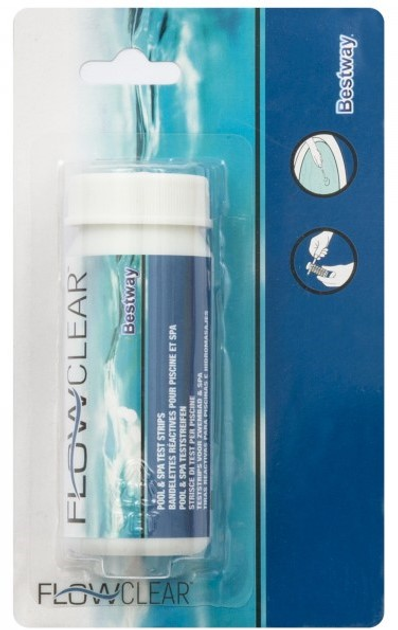 Paski testowe 3 w 1 do analizy wody w basenach i spa Bestway Flowclear 58142 Swim Doctor Pool & Spa Test Strips 50 szt (6942138901450) - obraz 2