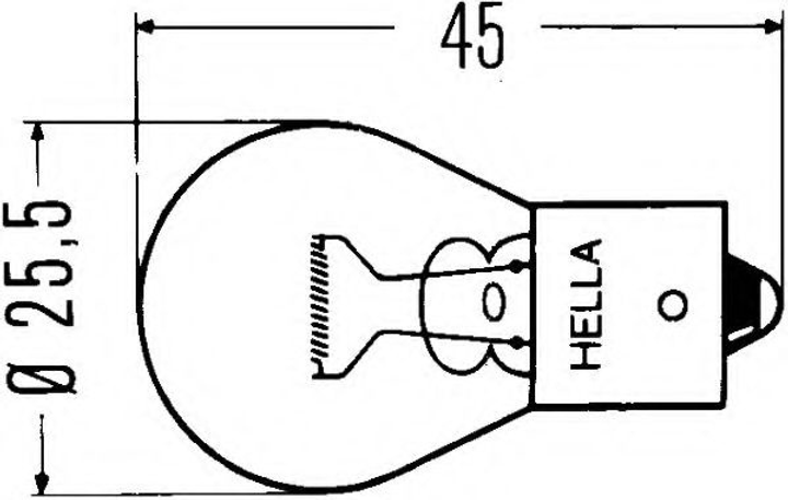 Набір автомобільних лампочок Hella Standard PY21W 12 В Помаранчева 10 шт (8GA006841121) - зображення 6