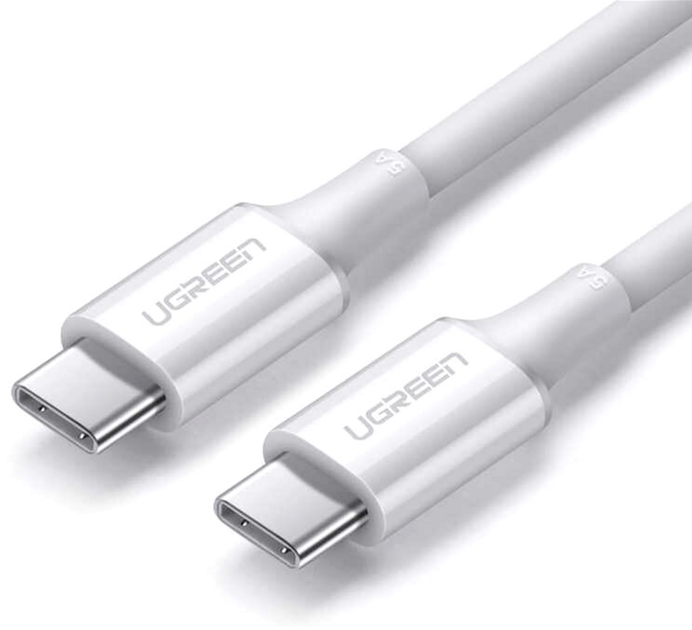 Kabel Ugreen US300 Charging Cable USB Type-C to USB Type-C 5A 1 m White (6957303865512) - obraz 2