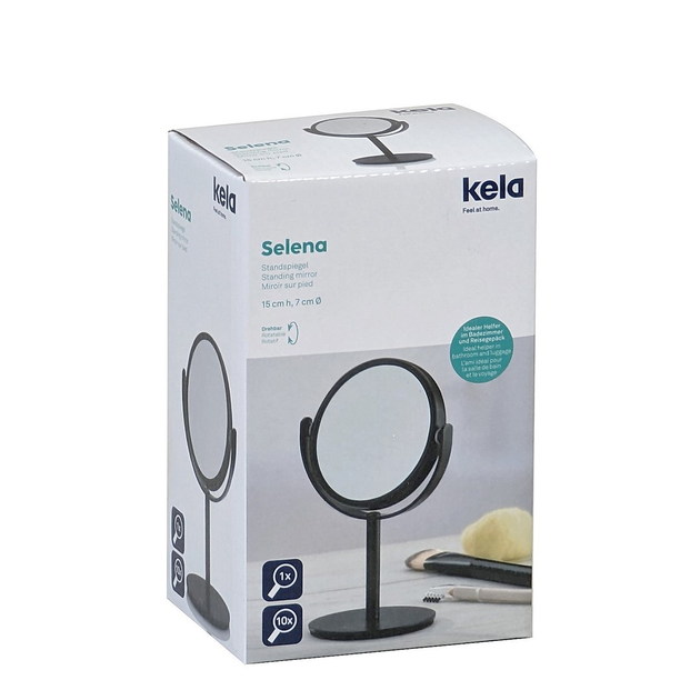 Косметичне дзеркало Kela Selena Ø 7 см Чорне (4025457206566) - зображення 5