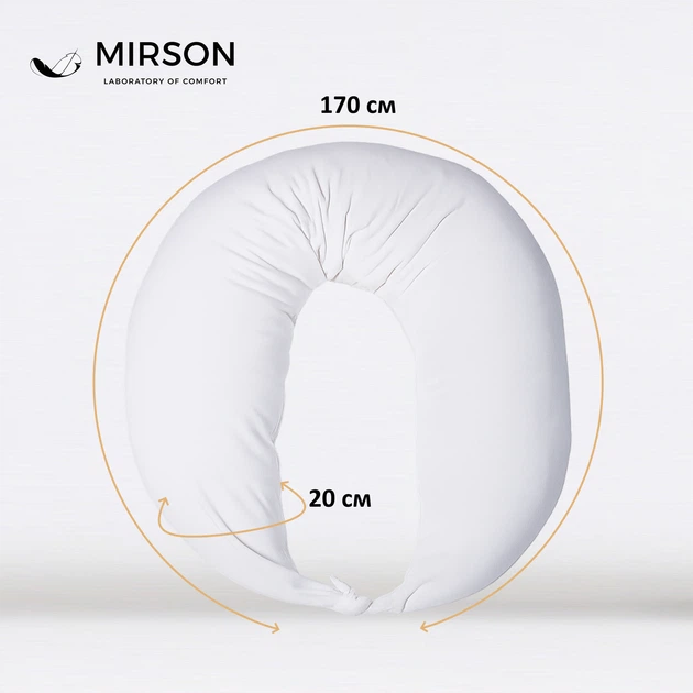 Подушка для беременных и кормления MirSon №8300 Velvet Line 28-0001 White Велюр 30х170х20 см (2200006200253) - Фото 4 Подушка для беременных и кормления MirSon №8300 Velvet Line 28-0001 White Велюр 30х170х20 см (2200006200253) - изображение 4