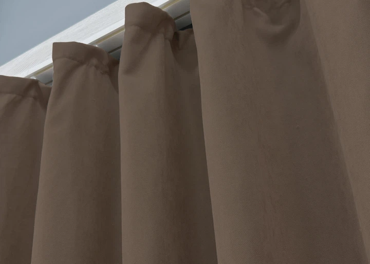 Комплект коротких штор VR-Textil Мікровелюр Petek YL № 1802ш Коричневий 130х170 см 2 шт (35-0384) - зображення 8