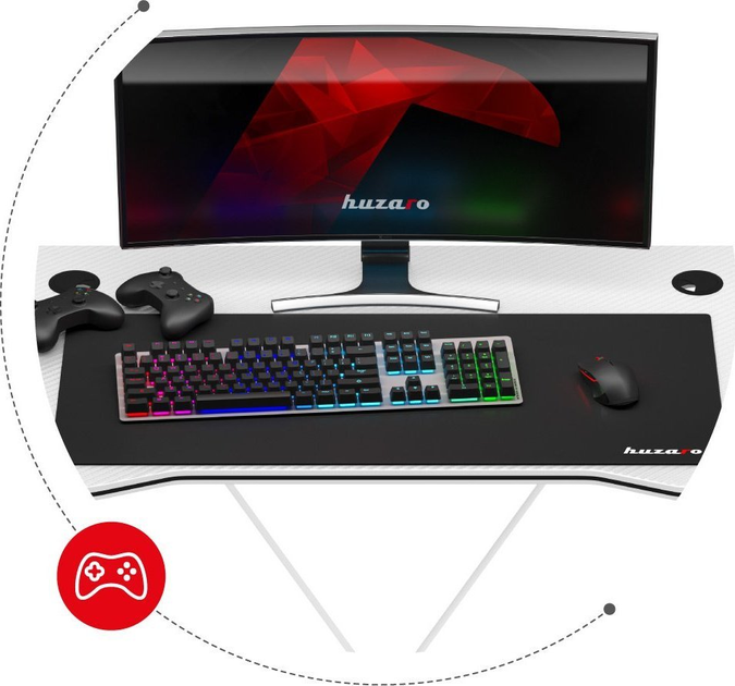 Ігровий стіл Huzaro Hero 1.4 White - зображення 8