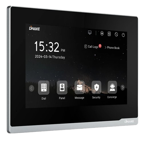 Видеодомофон с сенсорным дисплеем Dnake E216, 7" TFT 1024 × 600, Black - изображение 2