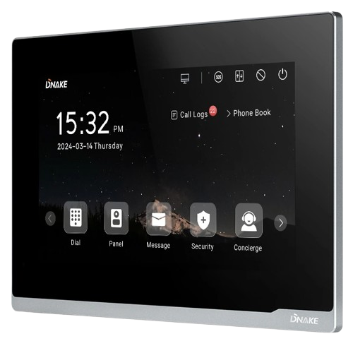 Видеодомофон с сенсорным дисплеем Dnake E216, 7" TFT 1024 × 600, Black - изображение 3