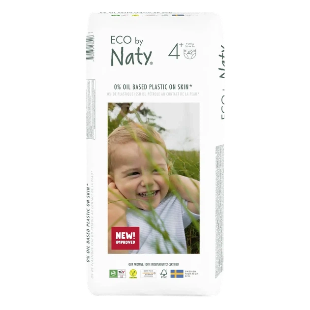 Сет органічних підгузок Eco by Naty, Розмір 3, 50 шт(від 4 до 9 кг) та Розмір 4+,42 шт(від 9 до 20 кг) - Фото 3 Сет органічних підгузок Eco by Naty, Розмір 3, 50 шт(від 4 до 9 кг) та Розмір 4+,42 шт(від 9 до 20 кг) - зображення 3