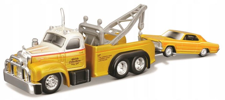Metalowy model samochodu Maisto Holownik Mack B-61 1953 /Buick Riviera 1965 1:64 (5906079621328) - obraz 3