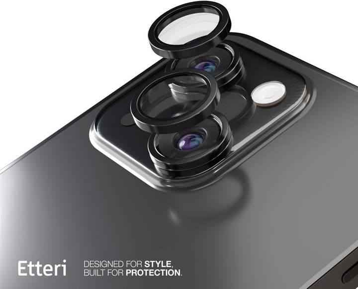 Szkło hartowane Etteri Camera Lens Protector do Apple iPhone 14 / 14 Plus Black (5907504523682) - obraz 2