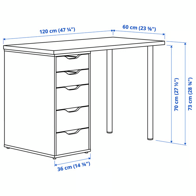 Стол LAGKAPTEN/ALEX IKEA 194.170.51 черно-коричневый / белый - изображение 6