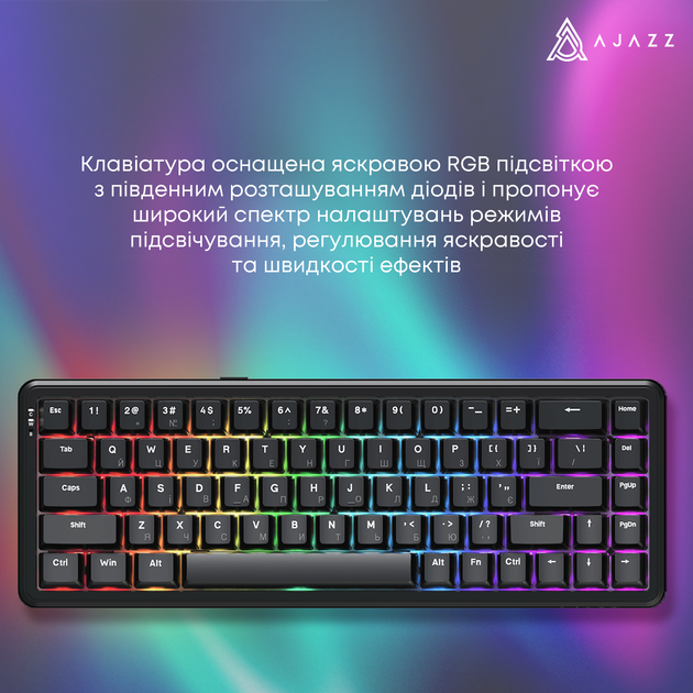 Клавіатура механічна дротова Ajazz AK680 MAX Magnetic Switch RGB USB Black (AK680-WM-B-A) - Фото 2 Клавіатура механічна дротова Ajazz AK680 MAX Magnetic Switch RGB USB Black (AK680-WM-B-A) - изображение 2