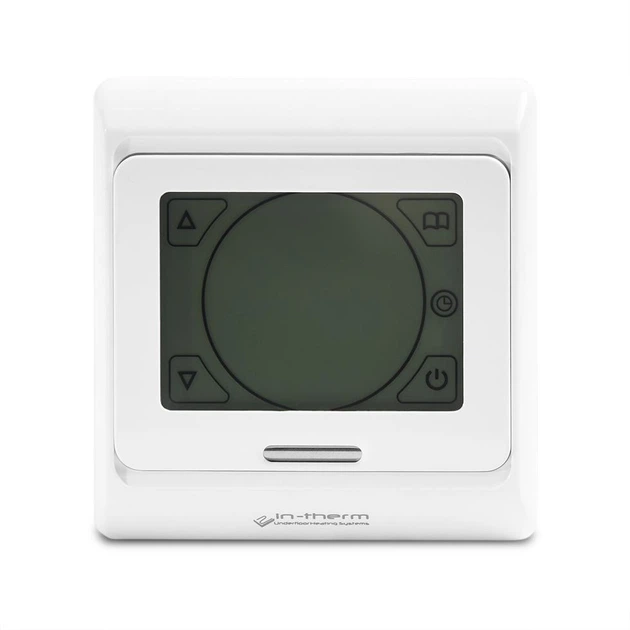 Програмований терморегулятор In-Therm E91 для електричної теплої підлоги з сенсорним екраном білий 86x90x43 мм - зображення 2