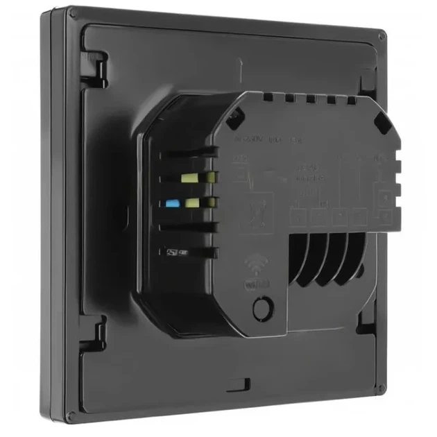 Програмований терморегулятор In-Therm PWT 002 Wi-Fi подвійний чорний матовий з сенсорним екраном для електричної теплої підлоги та радіаторів, адаптивне тижневе програмування, захист від дітей. - зображення 3