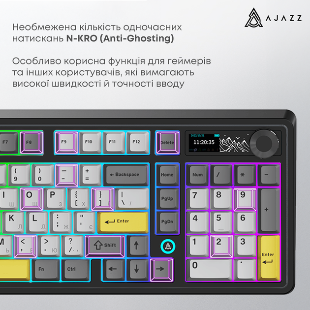 Клавиатура механическая беспроводная Ajazz AK980 Clear Sky Switch