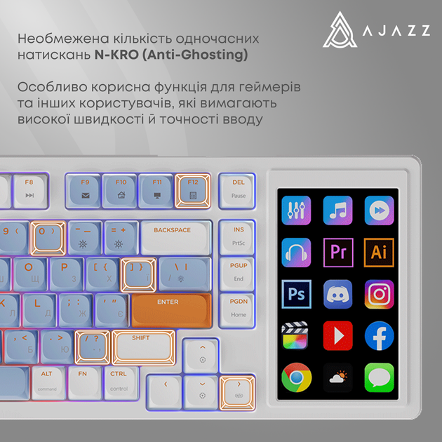 Клавиатура механическая проводная Ajazz AKP815 Red Switch RGB USB