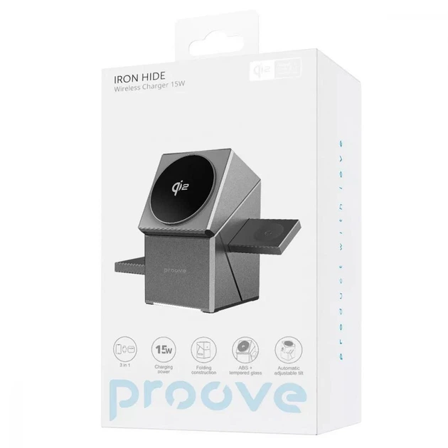Беспроводное зарядное устройство для Proove Iron Hide 3 in 1 Qi2 - Фото 8 Беспроводное зарядное устройство для Proove Iron Hide 3 in 1 Qi2 - изображение 8