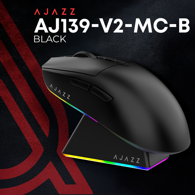 Мышь Ajazz AJ139 V2 MC Wireless/Bluetooth/USB Black (AJ139-V2-MC-B) - изображение 6
