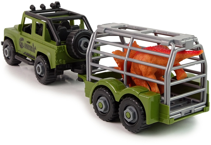 Набір іграшок LEAN Toys Динозавр Позашляховик-транспортер для розбирання DIY з динозавром та аксесуарами Зелений 12956 (5905323211322) - зображення 7