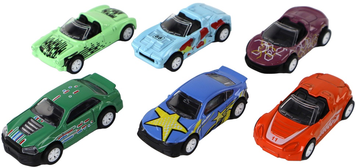 Набір іграшок LEAN Toys Транспортні засоби з фрикційним приводом в металевій коробці 6 шт 16325 (5905679078587) - зображення 3