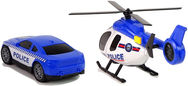 Zestaw zabawek LEAN Toys Policja z dźwiękiem i światłem Laweta z rampą + Autko + Helikopter 12959 (5905323211353) - obraz 5