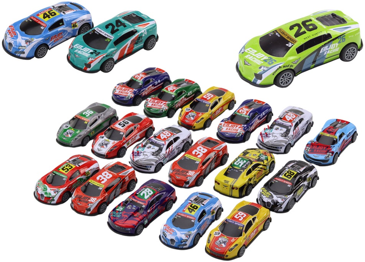 Zestaw resoraków LEAN Toys Autka sportowe wyścigowe 1:64 20 szt 17998 (5905991008743) - obraz 3