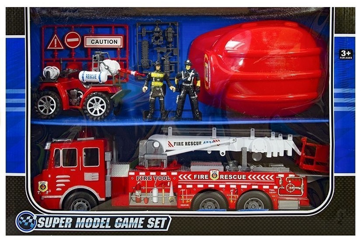 Набір іграшок LEAN Toys Пожежна служба з машиною та фігурками + Аксесуари 1578 (5905884458686) - зображення 1