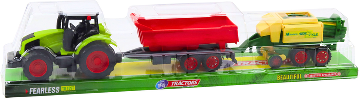 Zestaw zabawek LEAN Toys Traktor rolniczy z przyczepą i prasą 24793 (5905991058434) - obraz 1