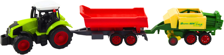 Zestaw zabawek LEAN Toys Traktor rolniczy z przyczepą i prasą 24793 (5905991058434) - obraz 3