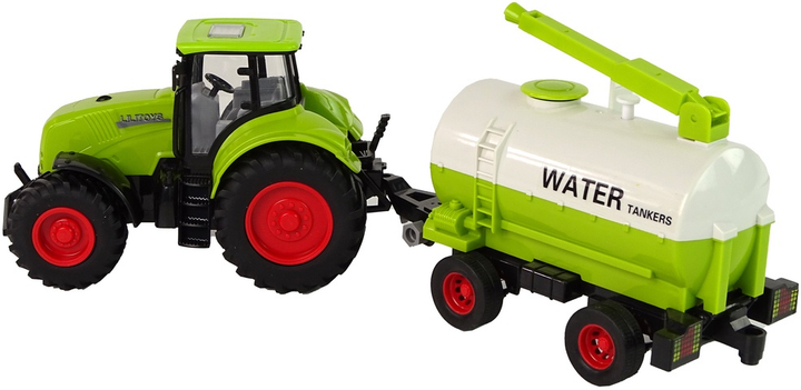 Трактор LEAN Toys Ферма з причепом, великі колеса, зелений 15424 (5905515358026) - зображення 4