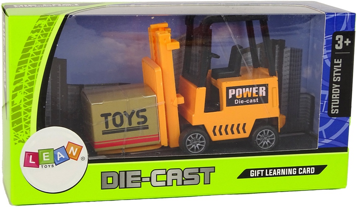 Zabawka LEAN Toys Wózek widłowy z napędem frykcyjnym Pomarańczowy 13312 (5905323215146) - obraz 1