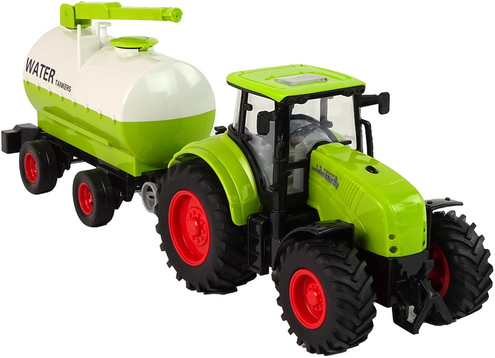 Трактор LEAN Toys Ферма з причепом, великі колеса, зелений 15424 (5905515358026) - зображення 5