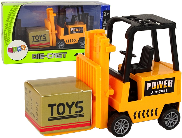 Zabawka LEAN Toys Wózek widłowy z napędem frykcyjnym Pomarańczowy 13312 (5905323215146) - obraz 2
