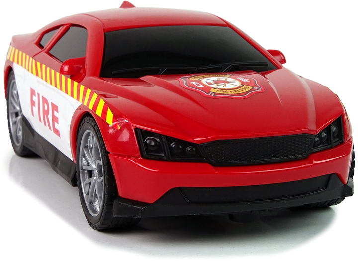 Zestaw zabawek LEAN Toys ze światłami i dźwiękami Helikopter + Auto Straż pożarna Czerwony 12964 (5905323211407) - obraz 5