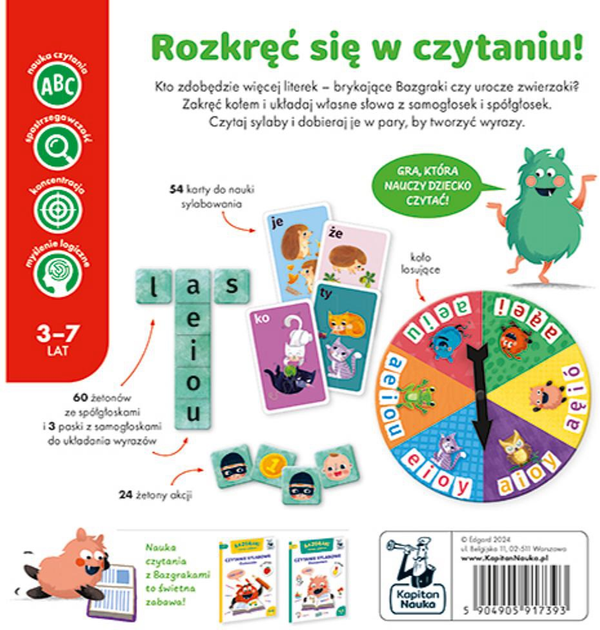 Настільна гра Kapitan Nauka Edgard Базграки читають (5904905917393) - зображення 3