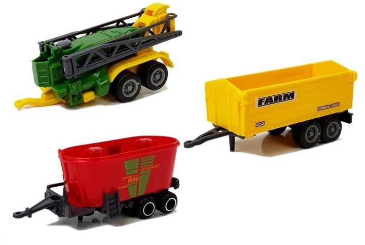 Zestaw zabawek LEAN Toys Pojazdy rolnicze z przyczepami + Figurki zwierząt 6869 (5904665997093) - obraz 5