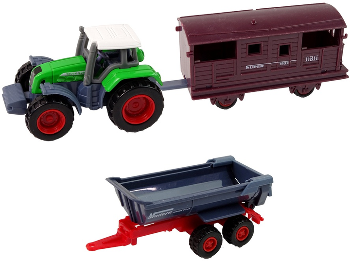 Zestaw traktorów LEAN Toys Pojazdy rolnicze metalowe 12 szt 13259 (5905323214613) - obraz 6