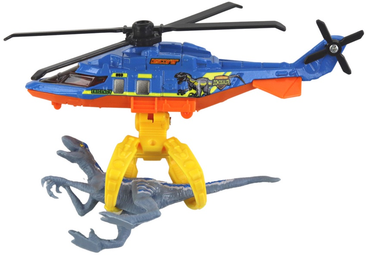 Набір іграшок LEAN Toys Парк динозаврів Гелікоптер з динозавром Синій 15942 (5905679074886) - зображення 4