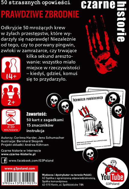 Gra planszowa G3 Czarne historie: Prawdziwe zbrodnie (5904413301905) - obraz 4