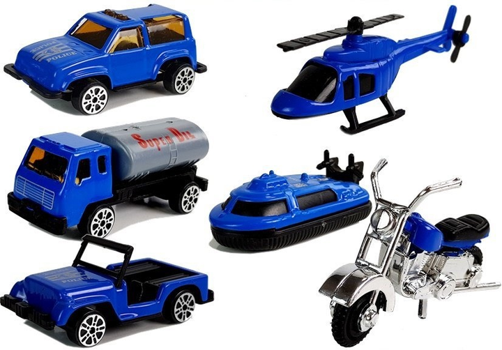 Набір іграшок LEAN Toys Поліція Вантажівка - гараж з машинами 8 шт + Аксесуари 6998 (5904665996874) - зображення 5