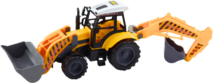 Zabawka LEAN Toys Duża Koparko-ładowarka rolnicza i budowlana ruchoma Żółta 24789 (5905991058397) - obraz 3